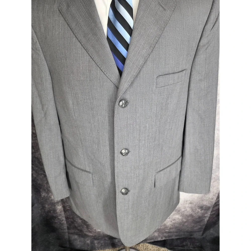 Pronto Uomo Blazer Mens 44R Gray‎ Super 120's Wool Sport Coat Jacket 3 Buttons